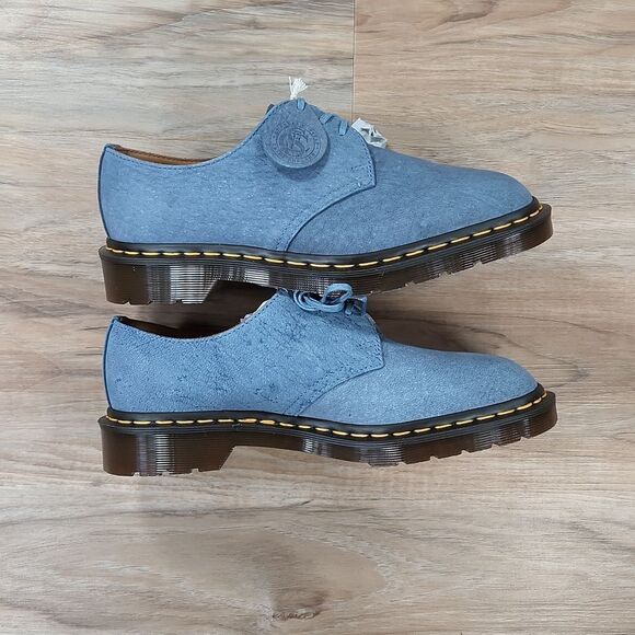 🩵NIB Dr. Martens Blue Made in England Savannah Nubuck Leather Oxfords Size 8 - Picture 6 of 16